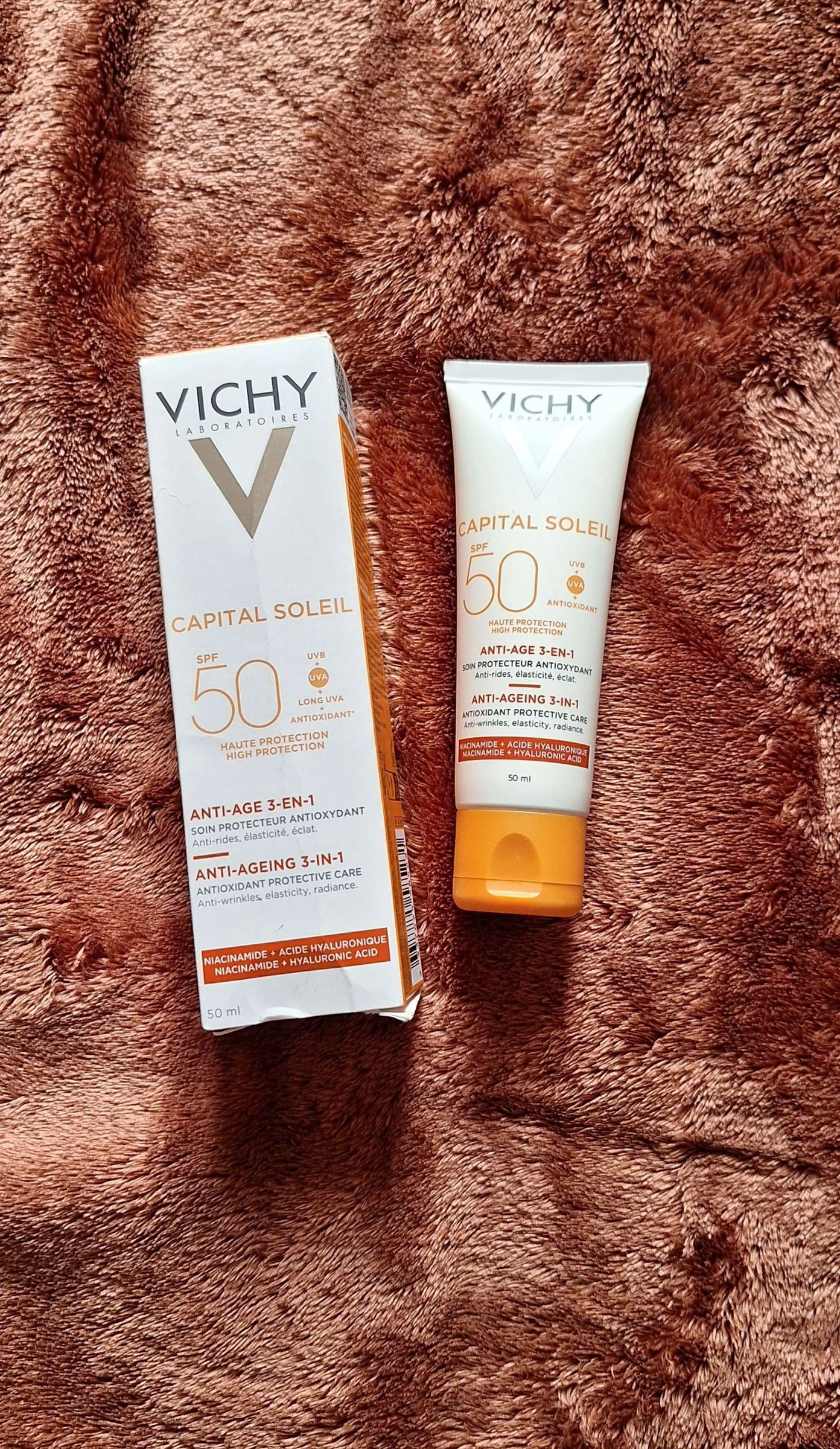 Soin protecteur antioxydant visage SPF 50 anti-âge 3-en-1 Capital Soleil Vichy 🌞